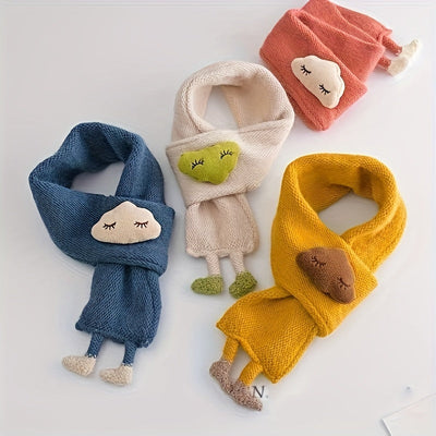 Kindersjaal, warme gebreide sjaal voor meisjes, schattige wolkenhalssjaal voor herfst en winter Kindersjaal Zachte warme gebreide halswarmer Winter klassieke sjaal voor jongens en meisjes Ritchy's Shop