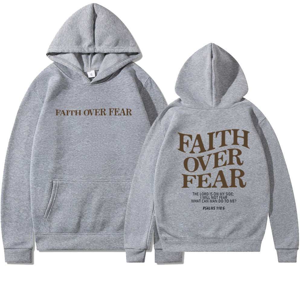 Geloof boven angst Christelijke hoodie Christelijke sweatshirt Jezus hoodie Trendy hoodie Bijbelvers shirt Unisex esthetische kleding Nexora Store