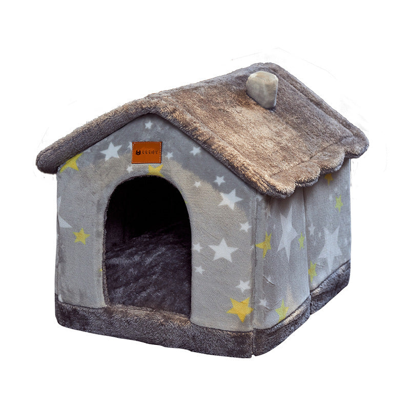 Opvouwbaar hondenhuis, kattenbed, wintervilla, slaapkennel, verwijderbaar nest, warme, afgesloten grot, bank, huisdierbenodigdheden Nexora Store