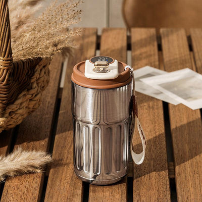 Smart Digital Thermal Bottle Portable Coffee Mug Stainless Steel Water Bottle In-Car Insulated Cup Keep Cold Vacuum Flasks 450ml Nexora Store