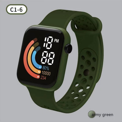 Kinderhorloge Regenboog Digitaal Display Klein Vierkant LED Nexora Store