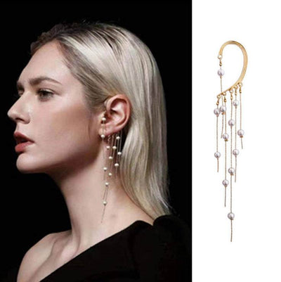 Long Thin And Thin Temperament Fringed Pearl Earrings Nexora Store