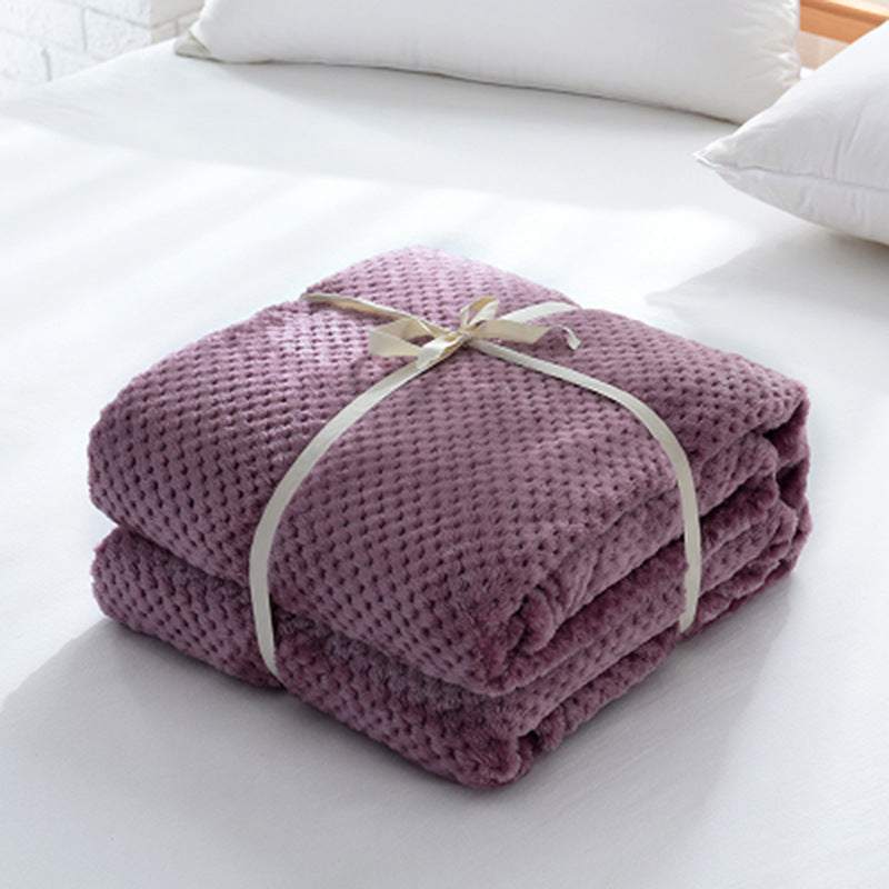 Household Simple Solid Color Coral Fleece Blanket Nexora Store