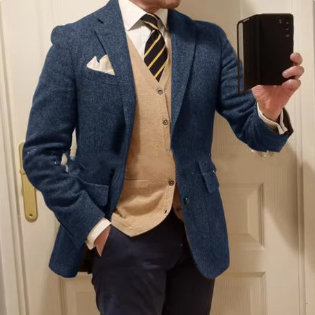Nieuw herenpak visgraatjas casual slim fit Nexora Store