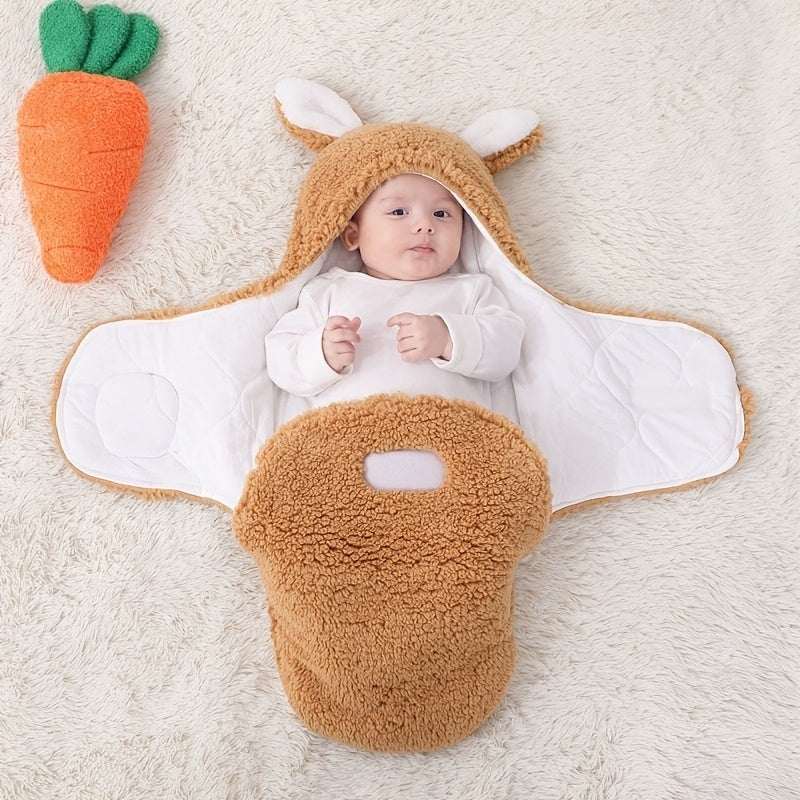 Superzachte babyslaapzak, zachte fleece, pasgeboren deken, inbakerdekens, unisex babywikkeldoek voor pasgeboren jongens en meisjes met hoofdbeschermende en hoofdondersteunende functie, draagbare inbakerslaapzak Ritchy's Shop