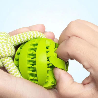 Hondenspeelgoed, Interactieve snoepjesballen van henneptouw, Rubberen lekkende ballen voor kleine honden, Kauwspeelgoed, Bijtbestendig speelgoed voor het reinigen van de tanden van huisdieren, Bijtbestendige speelgoedbal voor huisdieren, Honden, Puppy's Nexora Store