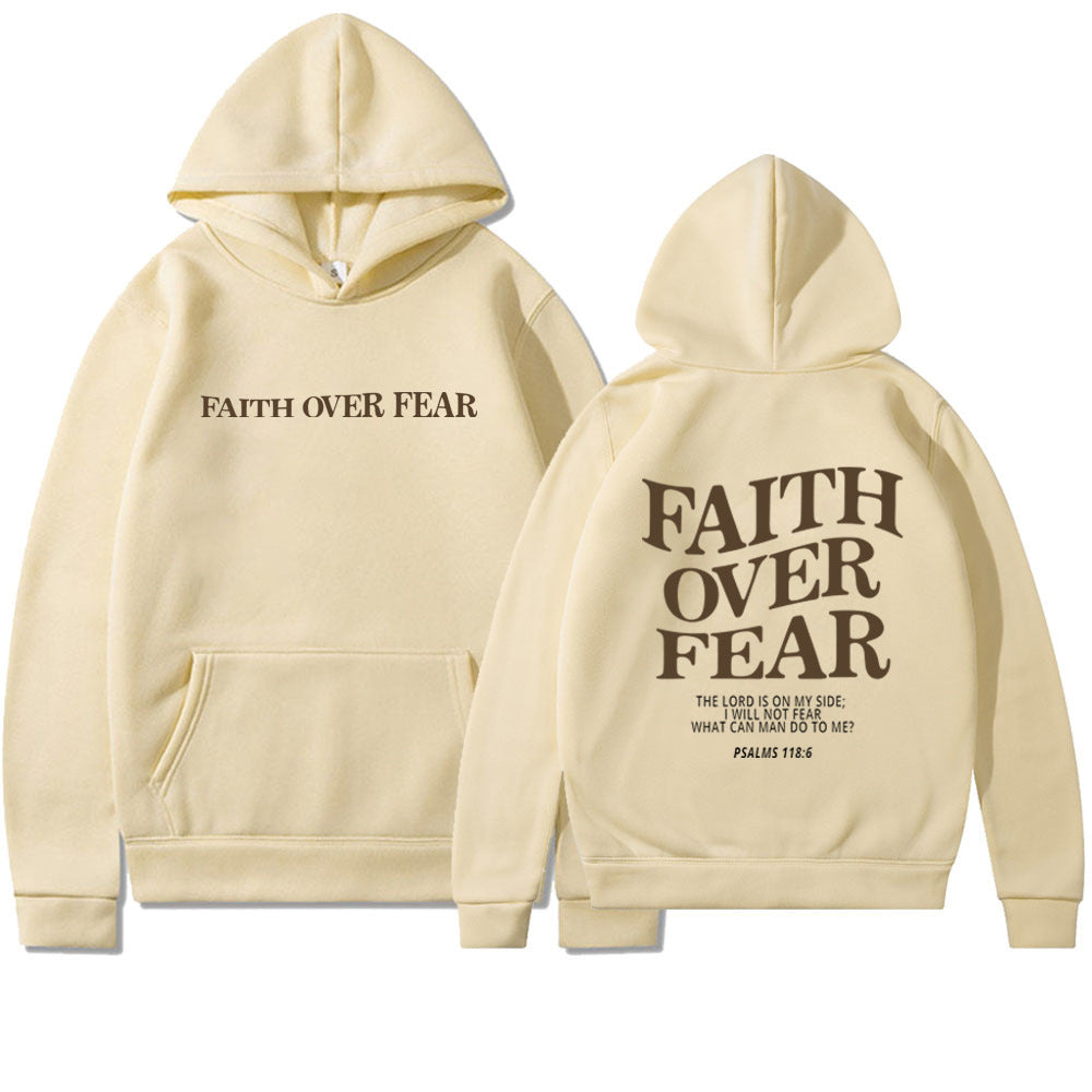 Geloof boven angst Christelijke hoodie Christelijke sweatshirt Jezus hoodie Trendy hoodie Bijbelvers shirt Unisex esthetische kleding Nexora Store