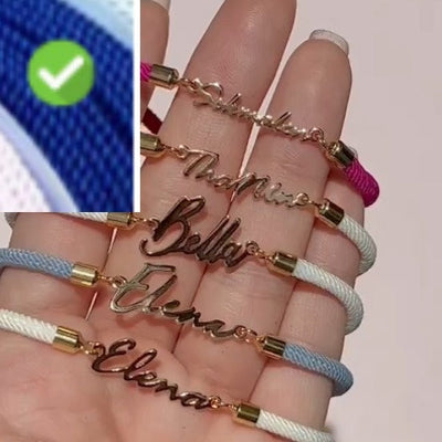 Gepersonaliseerde kleurrijke touwketting met aangepaste naamarmband, gepersonaliseerde verstelbare naamsieraden voor meisjes Nexora Store