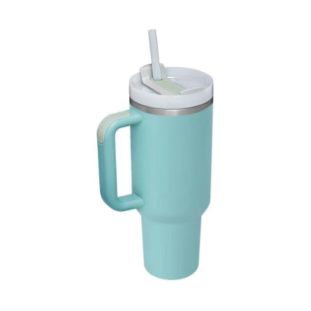 40 Oz Tumbler met handvat, rietje, geïsoleerd, roestvrij staal, morsbestendig, vacuüm koffiebeker, beker met deksel, taps toelopende mok, cadeaus voor Valentijnsliefhebbers, geschikt voor in de auto, sportschool, kantoor, reizen Ritchy's Shop