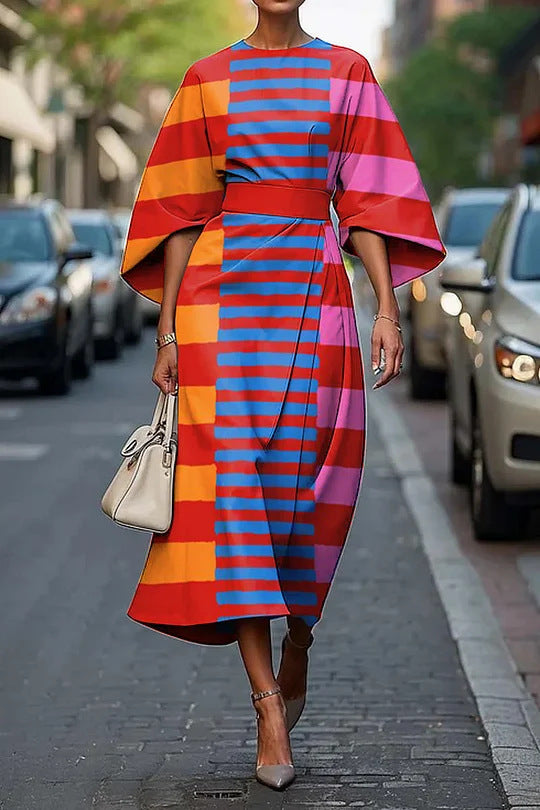 Vrouwelijke creatieve casual print elegante jurk Nexora Store