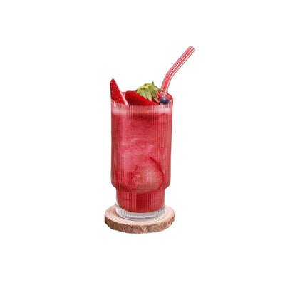 16oz glazen drank met bamboehouten afdekking en tape-rietje Nexora Store