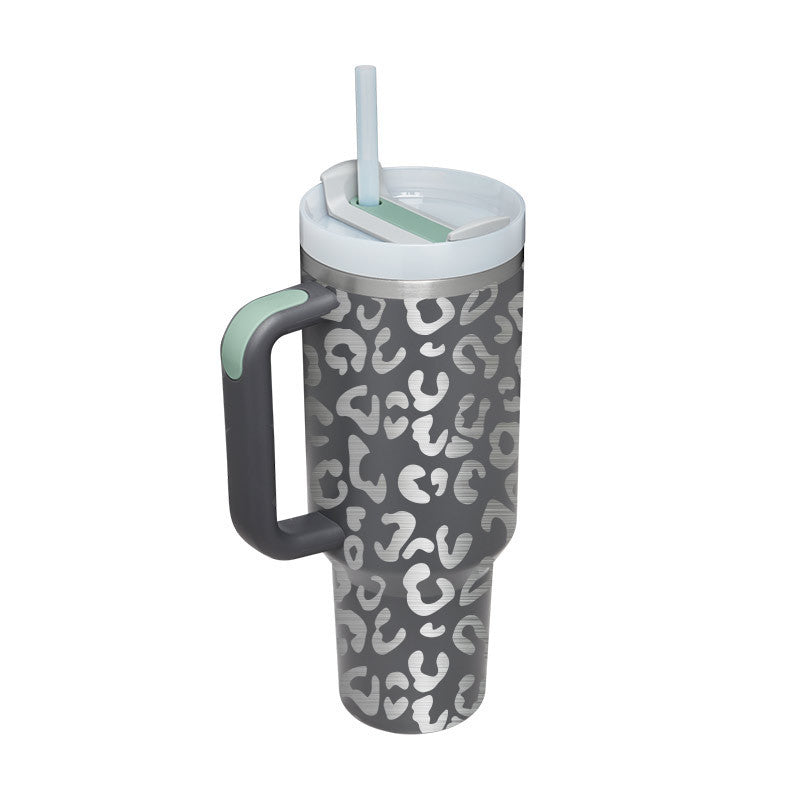 40 Oz Tumbler met handvat, rietje, geïsoleerd, roestvrij staal, morsbestendig, vacuüm koffiebeker, beker met deksel, taps toelopende mok, cadeaus voor Valentijnsliefhebbers, geschikt voor in de auto, sportschool, kantoor, reizen Ritchy's Shop