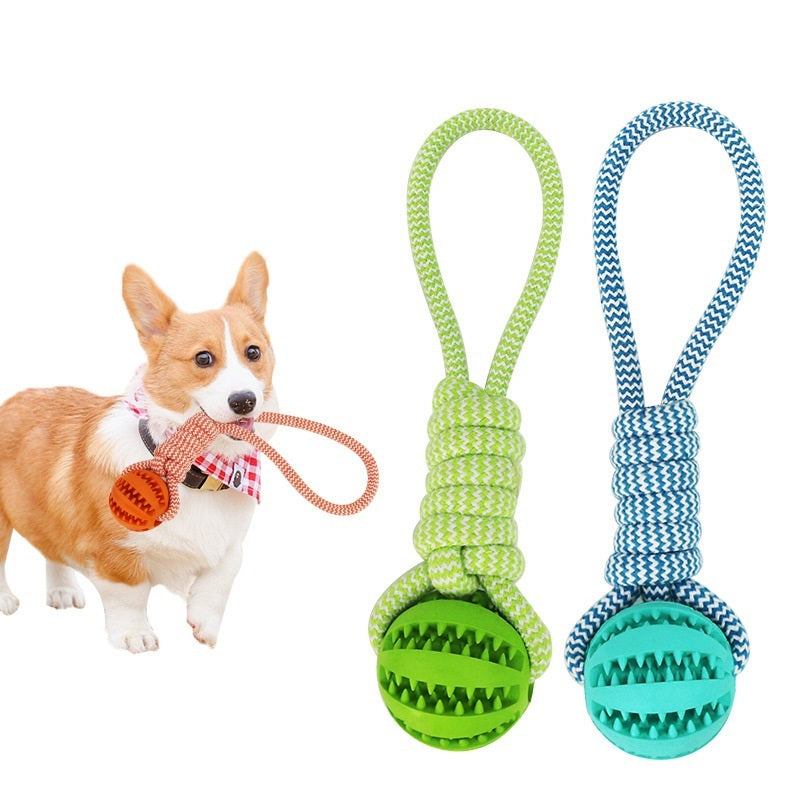 Hondenspeelgoed, Interactieve snoepjesballen van henneptouw, Rubberen lekkende ballen voor kleine honden, Kauwspeelgoed, Bijtbestendig speelgoed voor het reinigen van de tanden van huisdieren, Bijtbestendige speelgoedbal voor huisdieren, Honden, Puppy's Nexora Store