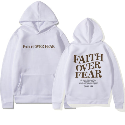 Geloof boven angst Christelijke hoodie Christelijke sweatshirt Jezus hoodie Trendy hoodie Bijbelvers shirt Unisex esthetische kleding Nexora Store