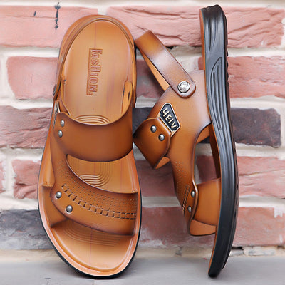 Herenpantoffels van echt leer, slijtvast, antislip en ademend Ritchy's Shop