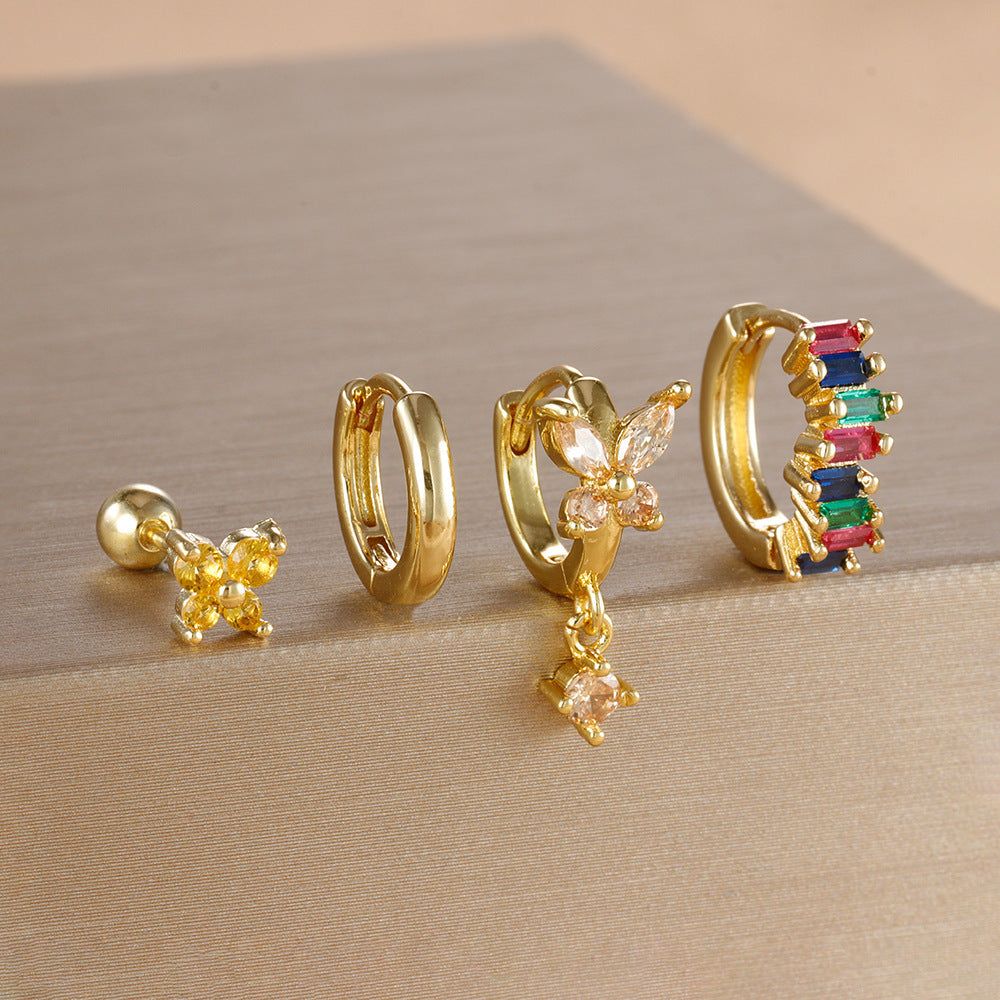 Diamond Butterfly Ear Ring Ear Clip Ear Studs Earring Set Nexora Store