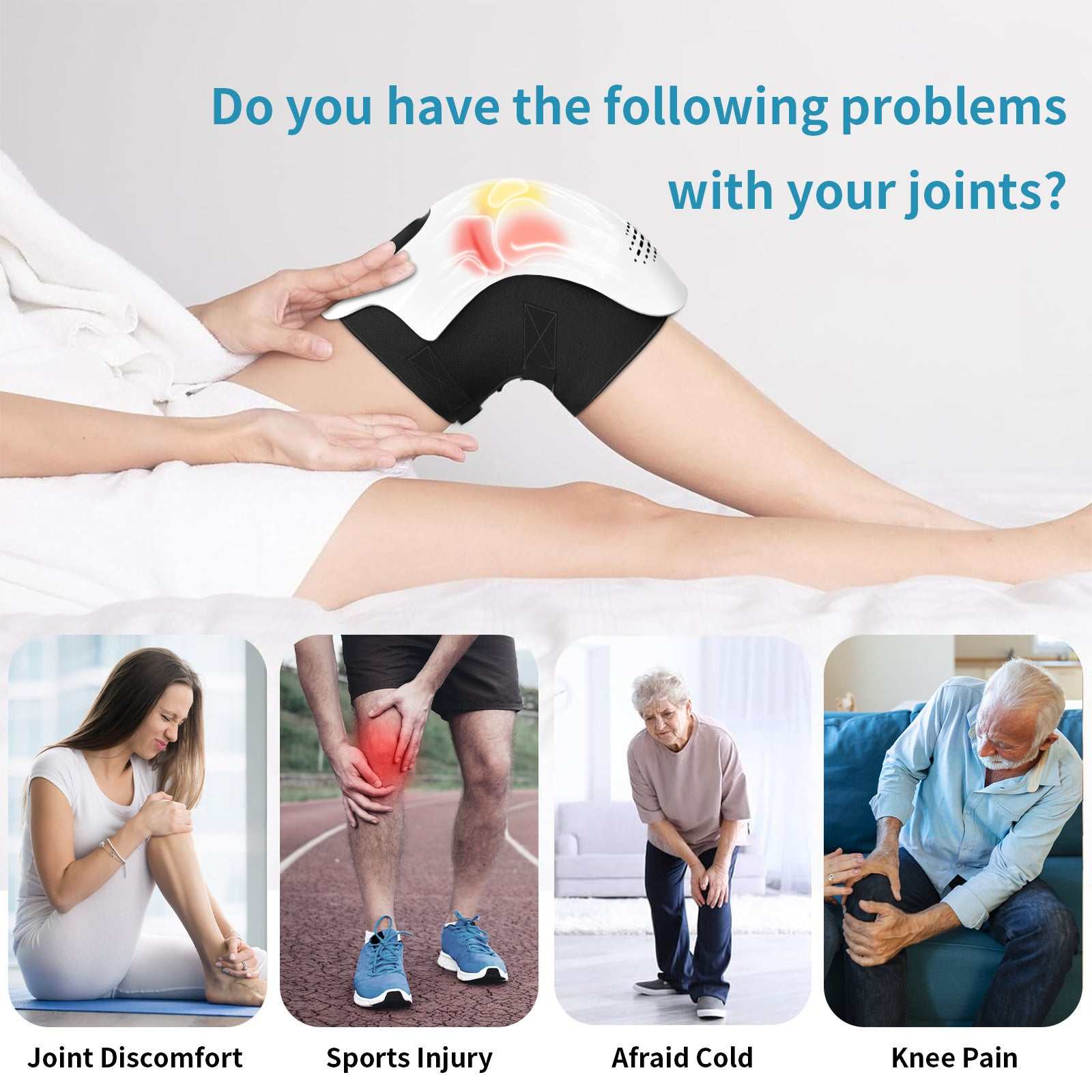 Intelligent Home Use Electric Intelligent Kneading Heating Knee Massager Rechargeable Pain Relief Infrared Laser Vibration Knee Massager Nexora Store