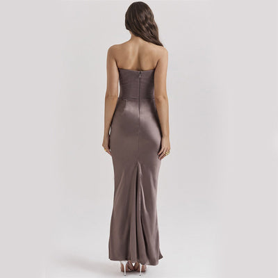 Slanke Tube Top Lange Jurk Sexy Mode Bandeau Rugloze Feestavondjurken Voor Vrouwen Kleding Nexora Store