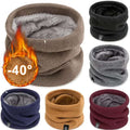 Zachte gebreide nekwarmer met warme fleece binnenvoering in diverse kleuren voor winterse koude tot -40°C.