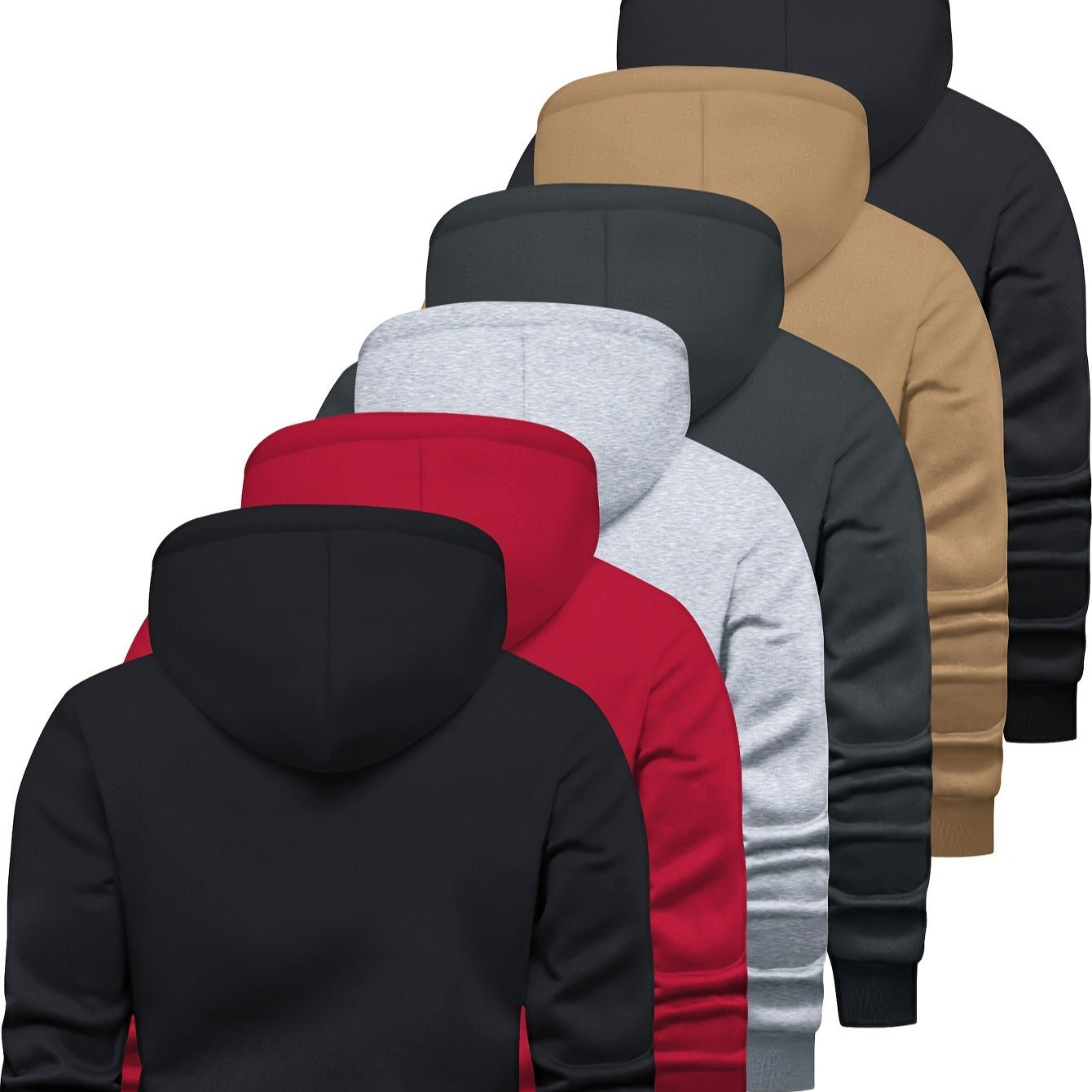 6-delige effen herensweater met lange mouwen en capuchon Nexora Store
