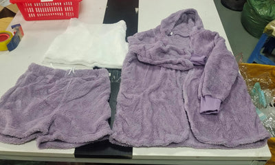 3-delige damespyjamaset met lange mouwen, tanktop en korte broek met trekkoord Nexora Store