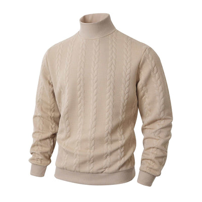 Knitted Solid Color Men's Fashion Jacquard High Collar Warm Sweater Nexora Store