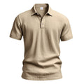 Heren Brits casual poloshirt met gesp en losse linnen revers Nexora Store