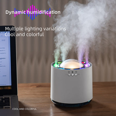Groothandel Spraakgestuurde Kleurrijke Led Lamp Luchtbevochtiger 800ml USB Koele Mist Ultrasone Smart Home H20 H2O Dynamische Luchtbevochtiger Nexora Store