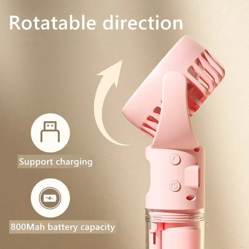 Portable Handheld Spray Fan 4-Speed Water Spray Mist Fan Summer Cooling Artifact USB Charging Summer Supplies Outdoor Mini Fan Nexora Store