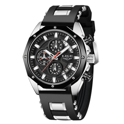 Mode Herenhorloges Topmerk Luxe Siliconen Sporthorloge Heren Kwarts Datum Klok Waterdicht Polshorloge Chronograaf Ritchy's Shop