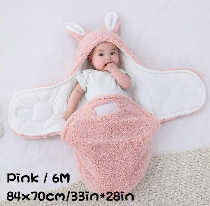 Superzachte babyslaapzak, zachte fleece, pasgeboren deken, inbakerdekens, unisex babywikkeldoek voor pasgeboren jongens en meisjes met hoofdbeschermende en hoofdondersteunende functie, draagbare inbakerslaapzak Ritchy's Shop