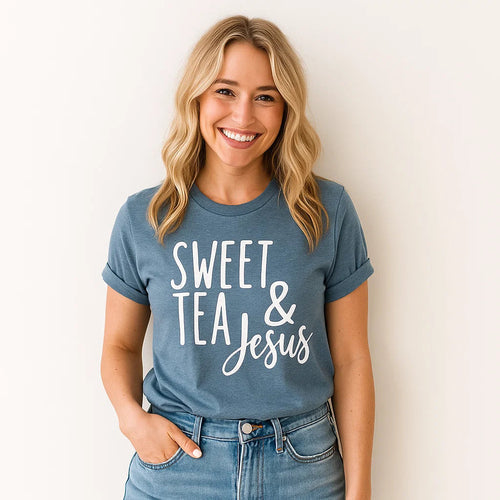 Sweet Tea and Jesus T-Shirt, Christian Apparel Nexora Store