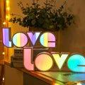 Colorful LED LOVE light Valentine’s Day decor for romantic room decoration