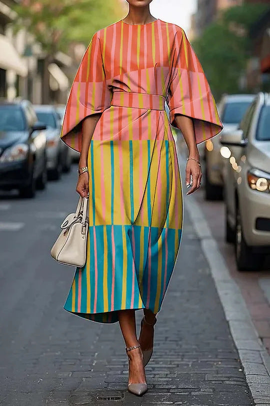 Vrouwelijke creatieve casual print elegante jurk Nexora Store