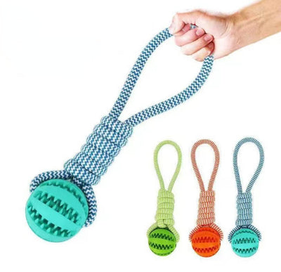 Hondenspeelgoed, Interactieve snoepjesballen van henneptouw, Rubberen lekkende ballen voor kleine honden, Kauwspeelgoed, Bijtbestendig speelgoed voor het reinigen van de tanden van huisdieren, Bijtbestendige speelgoedbal voor huisdieren, Honden, Puppy's Nexora Store