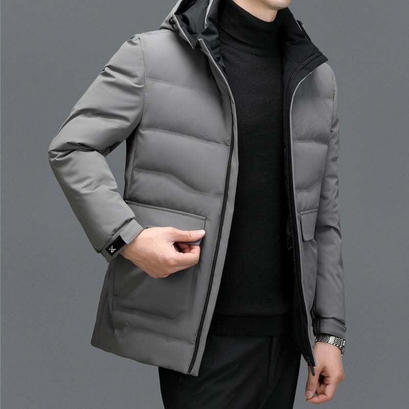 Dikke donsjas heren korte afneembare muts warm Nexora Store