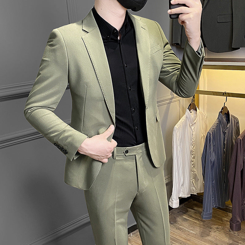 Herenpak in Koreaanse stijl, slim fit, zakelijk pak, casual pak Nexora Store