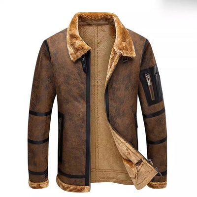 Heren herfst- en winterjas met fleecevoering en dikke bontkraag Ritchy's Shop