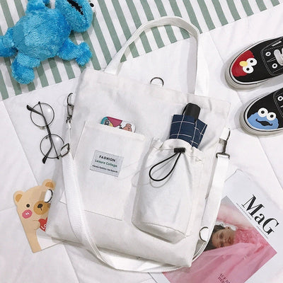 Harajuku Canvas Tassen Studenten Handtas Met Zakken Preppy Buckpack Schoudertas Voor Vrouwen Schooltassen Nexora Store