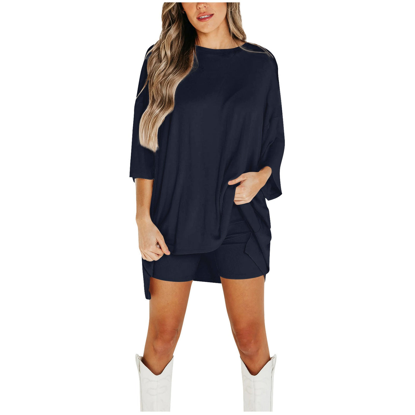Zomer Shorts Pak Mode Losse Korte Mouwen T-shirt En Slanke Strakke Broek Dameskleding Ritchy's Shop